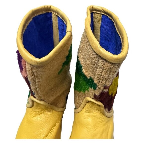 Vibrant Yellow and Multicolor Women's Moccasins - Picture 5 of 7